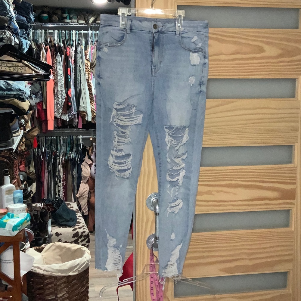 Distressed Light Blue Women's Jeans